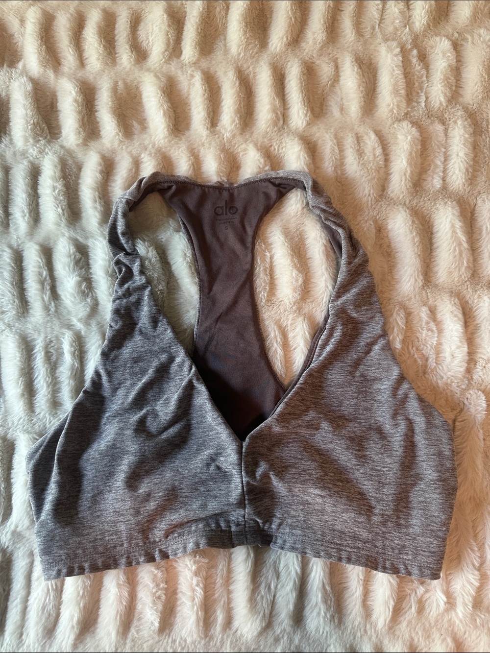 ALO Yoga Heather Gray Racerback Sports Bra